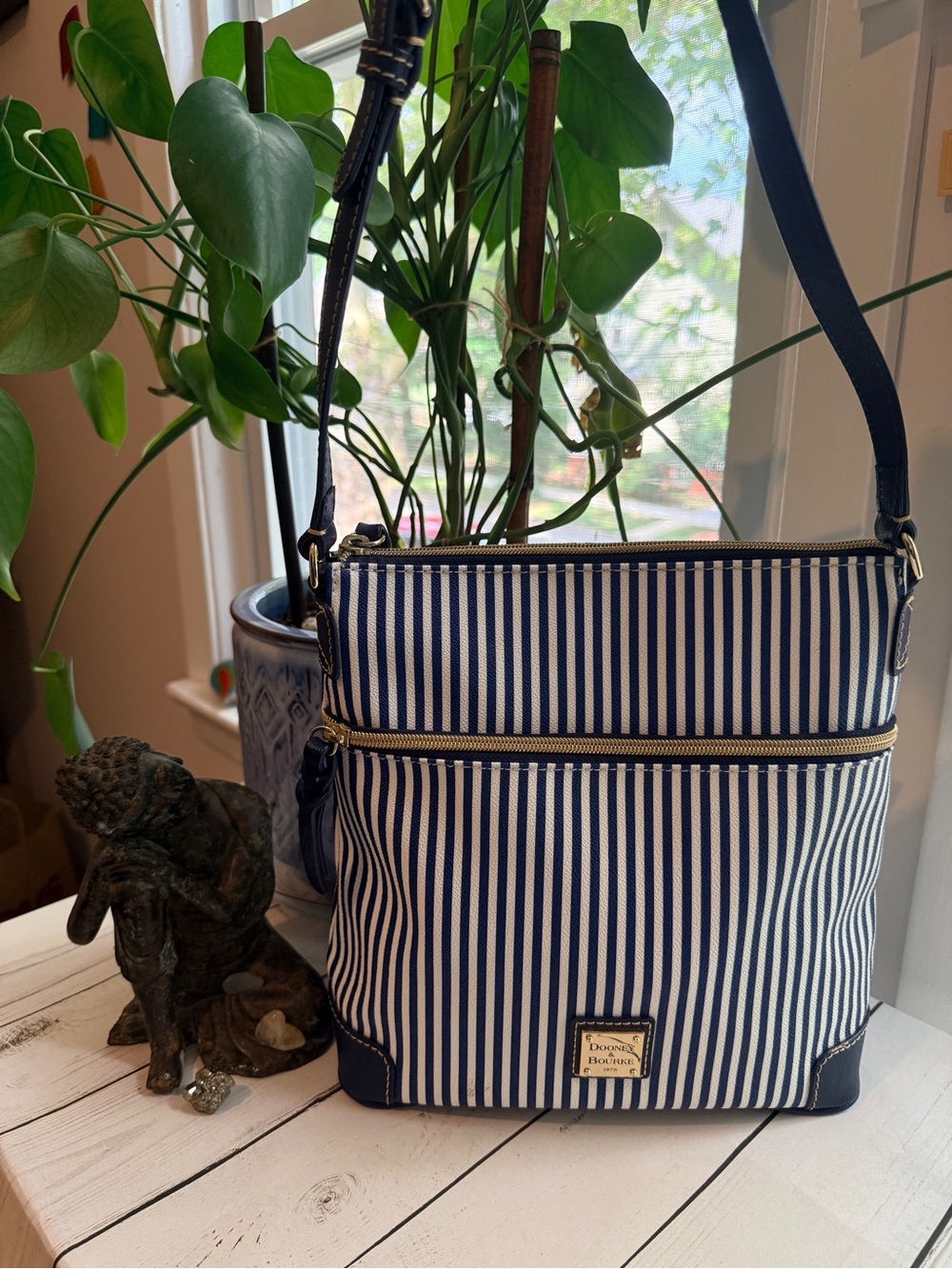 Dooney & Bourke | Nautical Navy and White Striped Crossbody